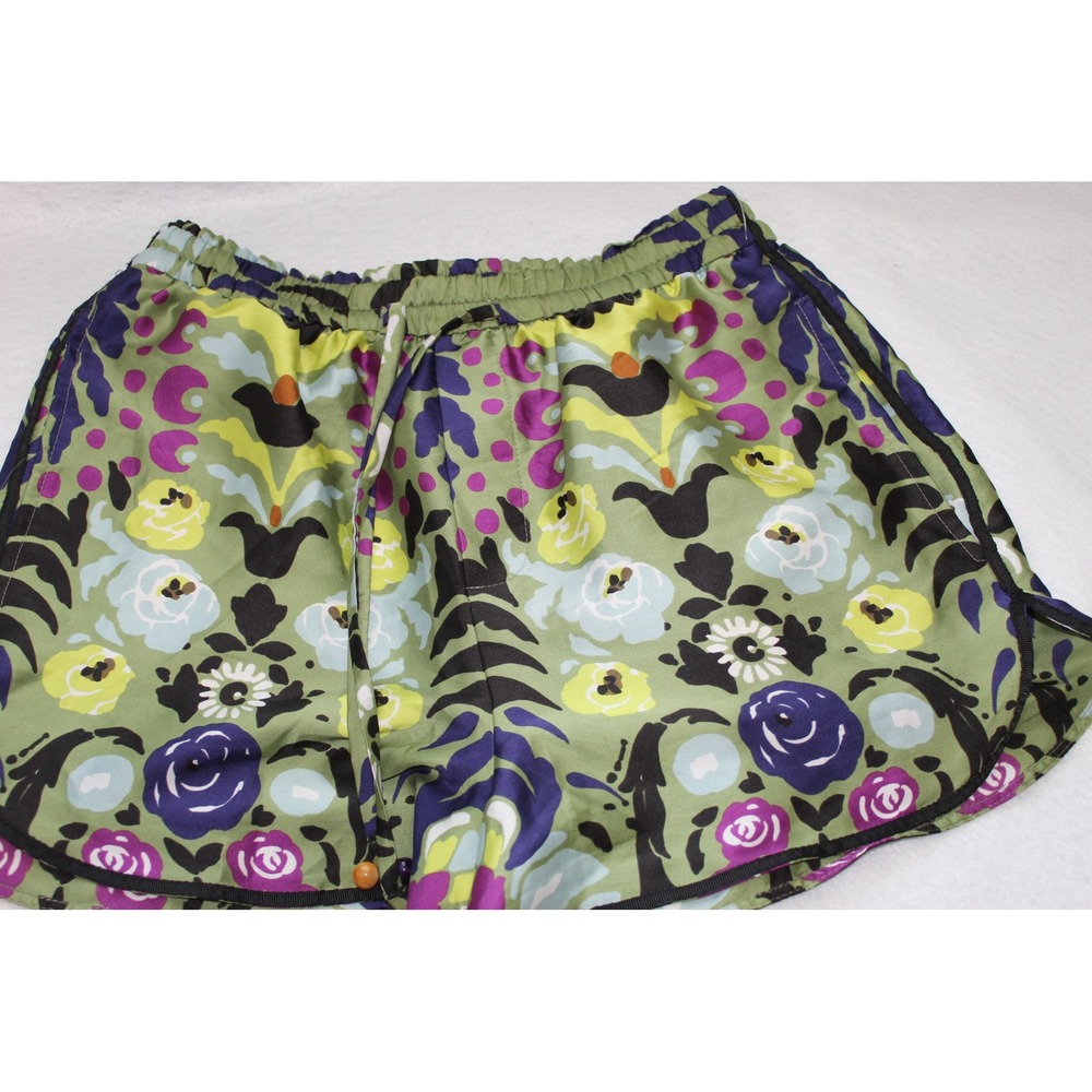 Zara Womens Floral Print Satin Shorts Green Purple Women size S  RN77302 NWT - Picture 10 of 10